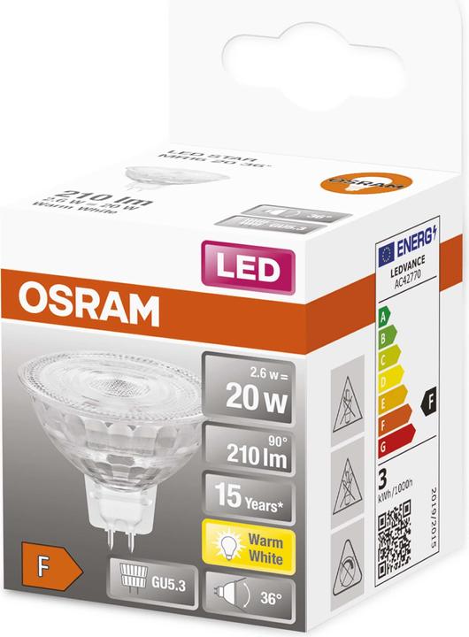 Produktbild Osram Led Star Mr16 (GU5.3, 2.90 W, 210 lm, 1 x, F)