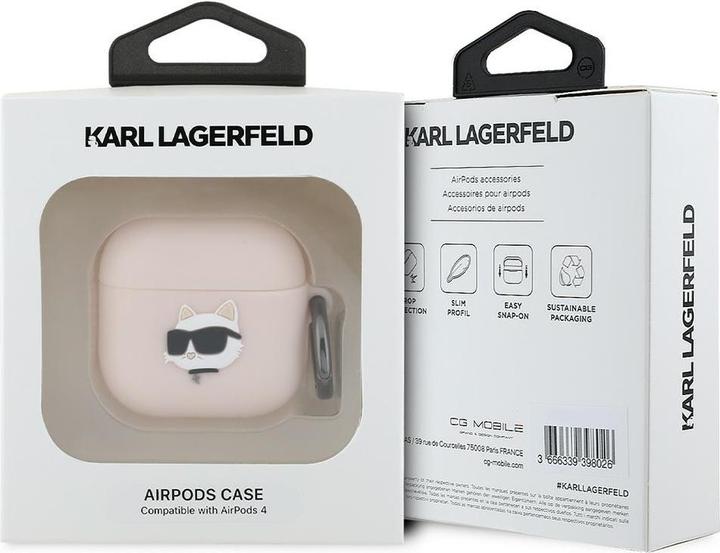 Immagine prodotto Karl Lagerfeld KLA4RUNCHP AirPods 4 cover rosa Silicone Choupette Head 3D (Borsa per cuffie)