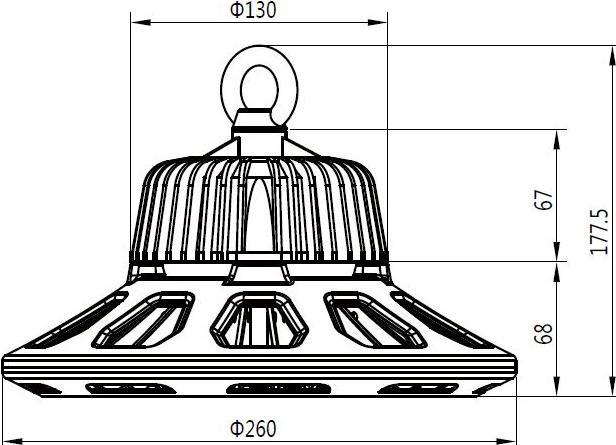 Produktbild Synergy 21 LED Spot Pendelleuchte UFO 100W für Industrie/Lagerhallen nw 120° (13500 lm)