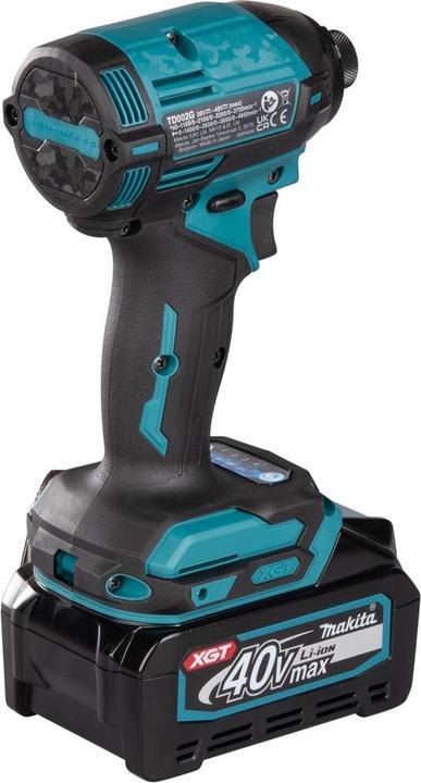 Image du produit Makita Visseuse à choc sans fil TD002GD202 | 40 V, 2x 2,5 AhBatterie, chargeur en coffret (Fonctionnement sur batterie)