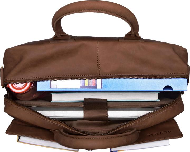 Actual product image Stilord Carlo Leder-Umhängetasche (15.60")