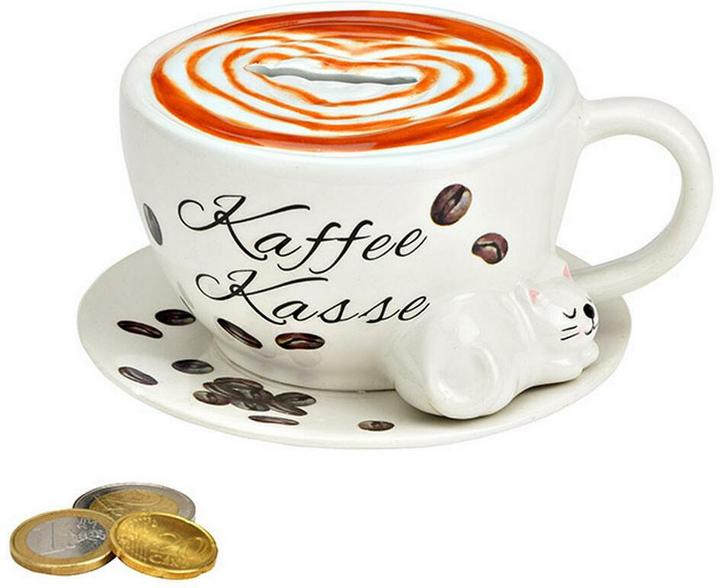 G. Wurm Ceramic coffee mug money box white (W/H/D) 14x8x13cm (14 x 8 x 13 cm)
