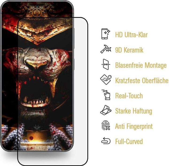 Actual product image Protectorking 3x Ceramic-Glass Full Cover HD Klar (1 Piece, Samsung Galaxy S21+)
