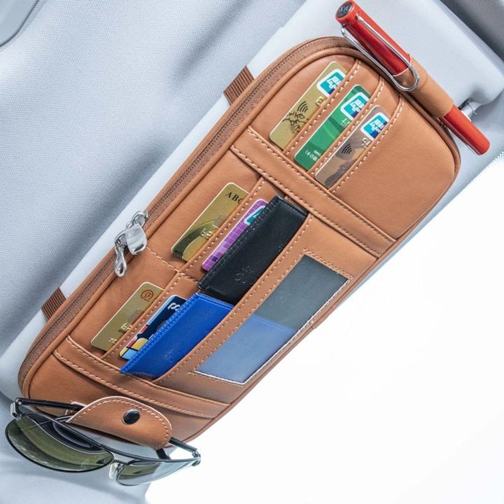 Produktbild König Design Sonnenblenden Organizer Auto Kfz Sonnenblendentasche Aufbewahrung Kreditkarten