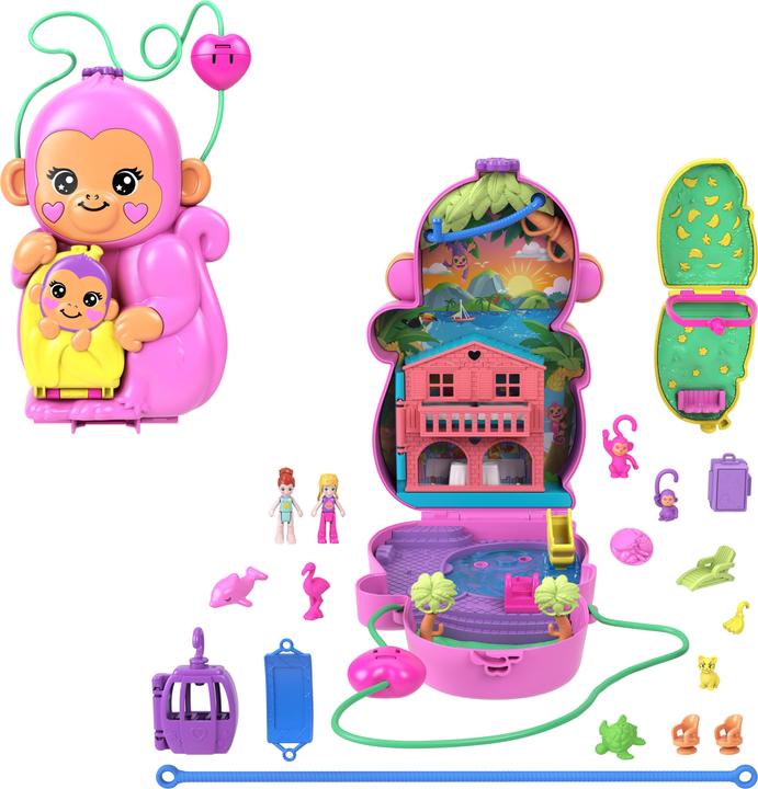 Polly Pocket Spielset Affenmama und Baby