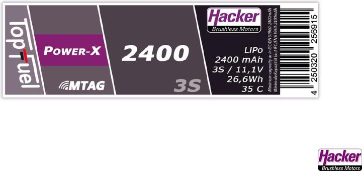 Actual product image Hacker LiPo Pack TF Power-X 2400-3S MTAG (11.10 V, 2400 mAh)