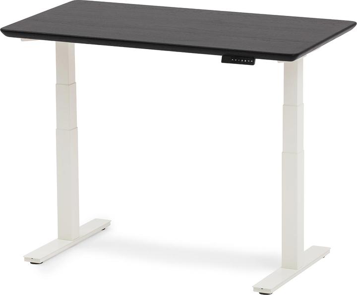 Actual product image Oakywood Standing Desk wooden table with height adjustment - solid wood - Black / 160x80 / White - (160 x 80 cm)
