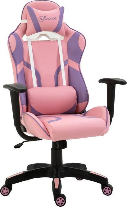 Produktbild Swisshandel24 Ergonomischer Gaming Stuhl Bürostuhl Verstellbares Massage Lendenkissen Rosa&Violett