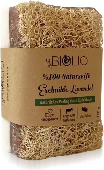 MyBiolio Naturseife Eselmilch-Lavendel mit Kürbisfaser (Hartseife)