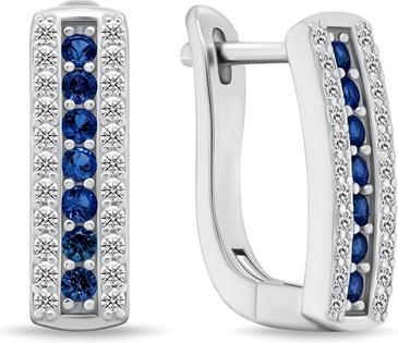 Brilio Silver - Charming silver earrings with blue zircons EA294BW