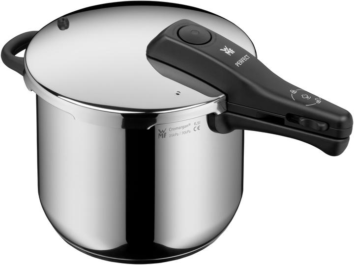 Productafbeelding WMF Snelkookpan 6,5l Groot Kooksignaal Perfect Inductie Roestvrij Staal (22 cm, Snelkookpan, Roestvrij staal)