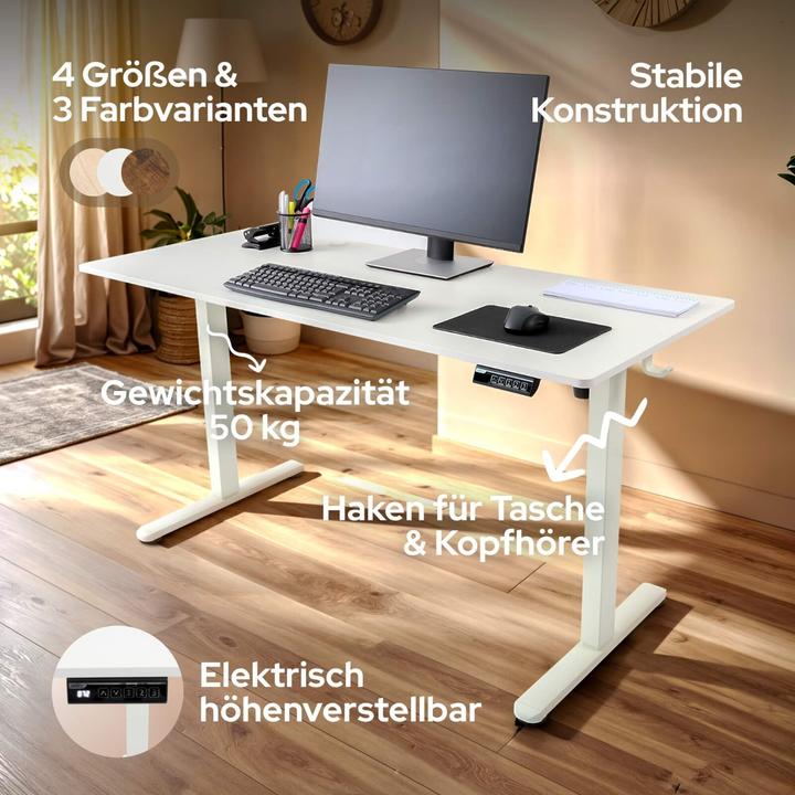 Actual product image Arebos Höhenverstellbarer Schreibtisch (120 x 60 x 72 cm)