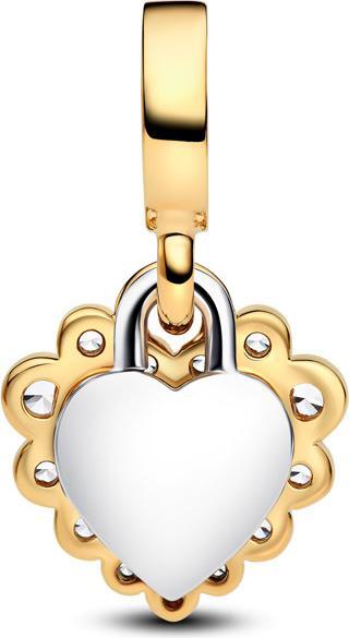 Produktbild Pandora Funkelnder Doppel Herzanhänger Charm (Metall, Vergoldet, Silber 925)