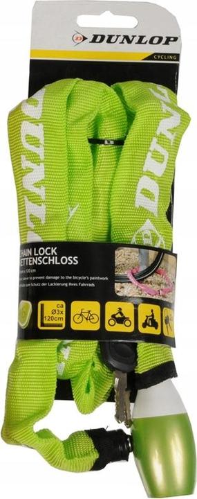 Dunlop bicycle chain lock 120 cm (green) (120 cm)