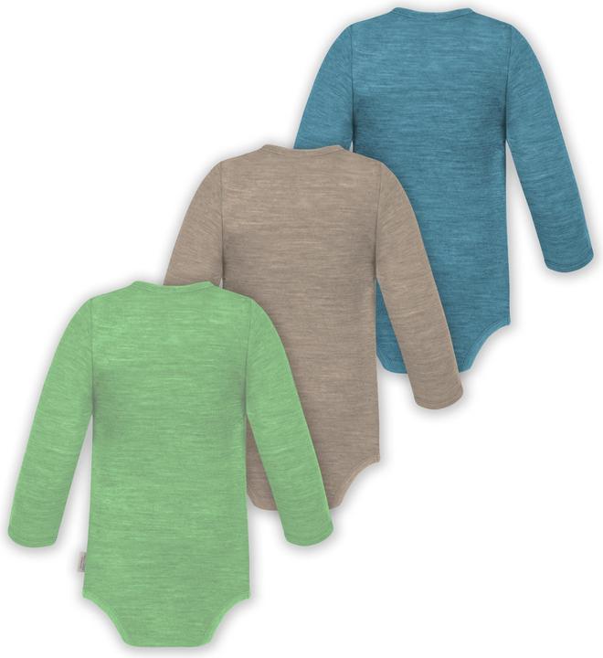 Produktbild Normani 3er Pack Baby Merino Langarm Wickelbody für Junge und Mädchen - 9355 (86)