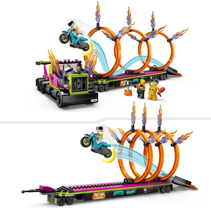 Produktbild LEGO Stunttruck mit Feuerreifen-Challenge (60357, LEGO City)