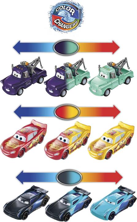 Produktbild Disney Cars Farbwechsel Fahrzeuge 3er-Pack Lightning McQueen, Hook und Bobby Swift
