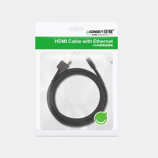 Actual product image Ugreen HD127 Micro HDMI - HDMI Cable 4K 3D 1m (black) (1 m, HDMI)