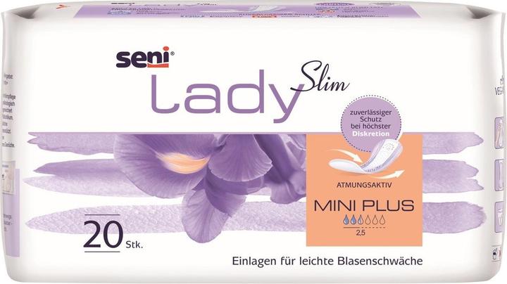 Seni Lady Slim Mini Plus Einlage atmungsaktive anatomische 10x22.5cm 2.5 Tropfen (20 x, Mini)