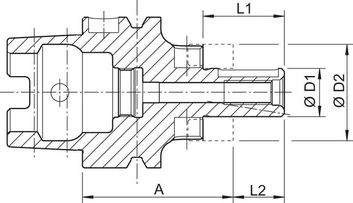 Actual product image Magni Combination shell end mill arbor DIN69893A HSK-A63 16x60mm FORTIS