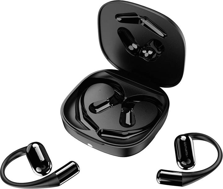 Produktbild 4smarts Open-Ear Bluetooth Kopfhörer SkyBuds AI Screen, Schwarz (28 h, Kabellos)
