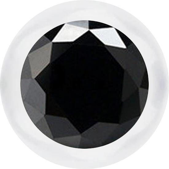 Produktbild Star Piercing Micro Kugel transparent mit Kristall schwarz (ohne Messing, Bioflex)