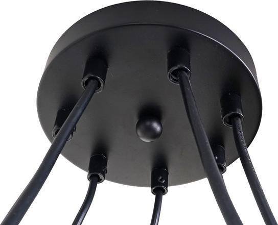 Actual product image Swisshandel24 Pendant Lamp Hanging Lamp, Industrial Metal Height Adjustable Black - 9x Lattice Lamps (E27)