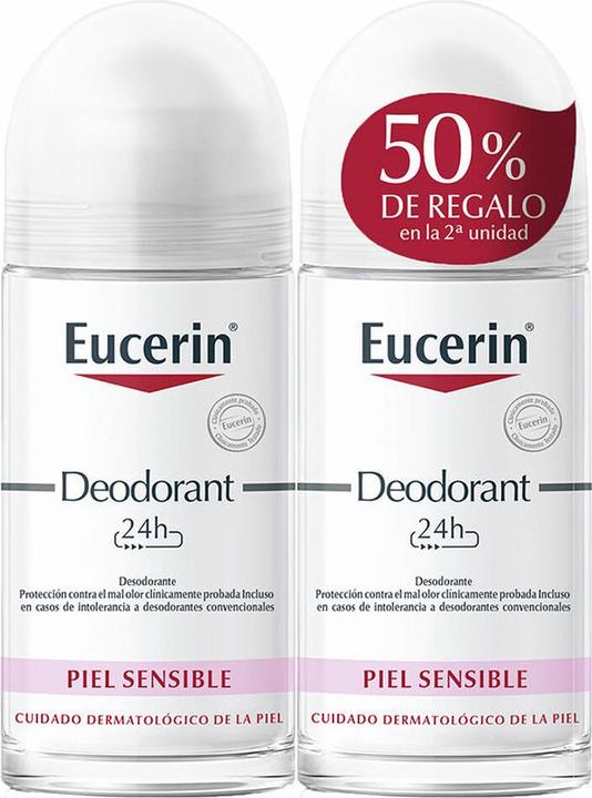 Actual product image Eucerin Roll On Deodorant Sensitive Skin 2x50ml (Roll-on, 50 ml)
