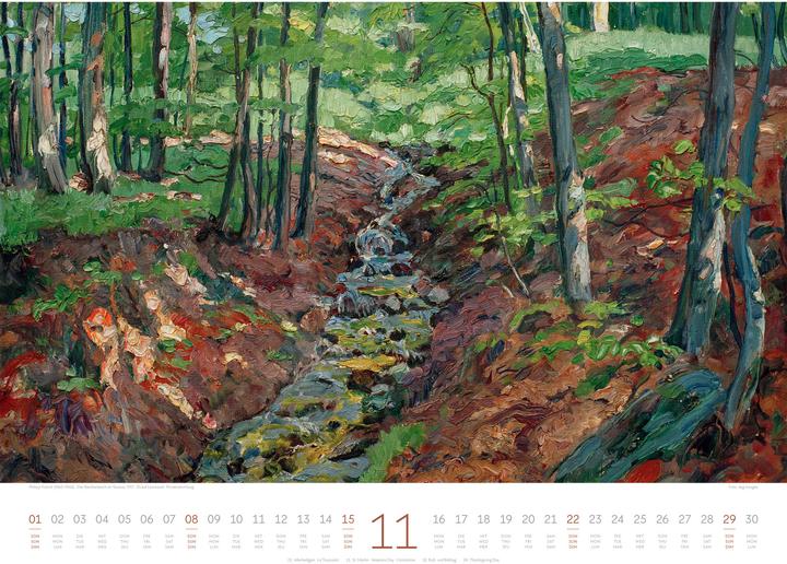 Produktbild Kunstwerk Wald Kalender 2026 (54 x 42 cm, Harter Einband, Deutsch, Französisch, Englisch)