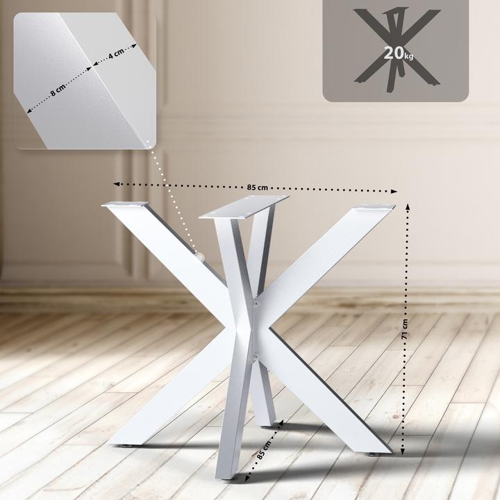 Image du produit CLP Pieds de table Hardwick en acier en forme d'étoile Hauteur 71 cm