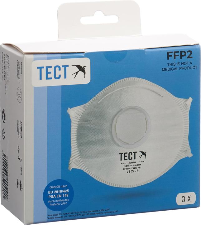 Produktbild Tect Atemschutzmaske mit Ventil (FFP2, 3 x)