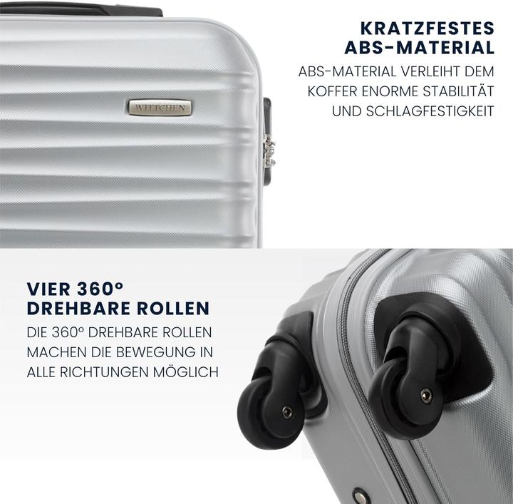 Immagine prodotto Wittchen 4er-Set Hartschalen-Koffer (96 l, Bagaglio a mano (fino a 50 litri), M (50 - 90l), L (90 - 115l))