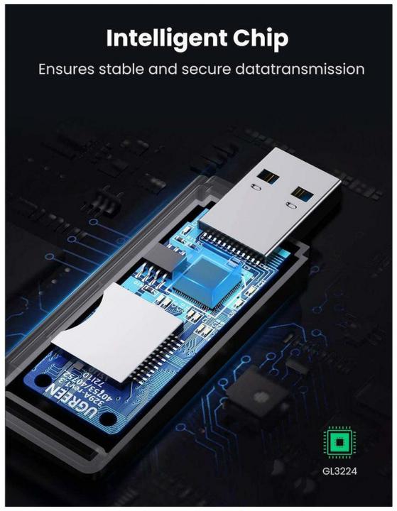 Image du produit Ugreen CM104 Lecteur de cartes mémoire SD/microSD USB 3.0 (blanc) (USB 3.0)