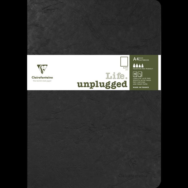 Image du produit Clairefontaine Set de 2 carnets piqués Age Bag A4 96 pages uni - Noir (AAA392, Blanc, Couverture souple)