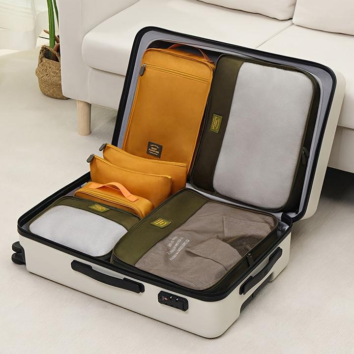 Immagine prodotto Only-Bags.Store Set di 7 pezzi di borse porta abiti da viaggio, borse porta cosmetici, organizer per scarpe e calze