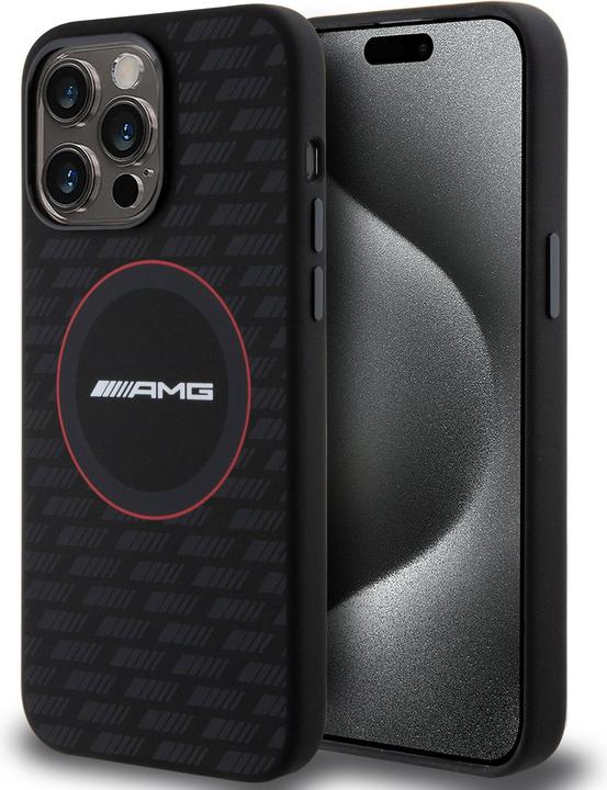 Produktbild Mercedes AMG AMHMP15L23SMRK iPhone 15 Pro 6.1" czarny/black hardcase Silicone Carbon Pattern MagSafe (Apple iPhone 15 Pro)