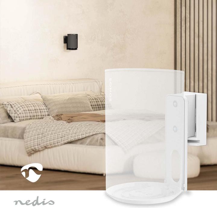 Immagine prodotto Nedis Supporto per altoparlanti - Compatibile con: Sonos Era100 - a parete - 3 kg - girevole/inclinabile (1 pz., Installazione a parete, Perno di rotazione, Inclinabile)