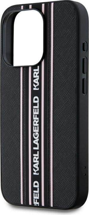 Actual product image Karl Lagerfeld PU Saffiano Athleisure Stripe and Strap Case for iPhone 15 Pro Pink (Apple iPhone 15 Pro)
