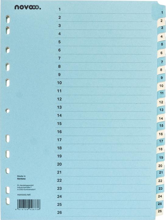 Produktbild Novooo Kartonregister blau/beige A4