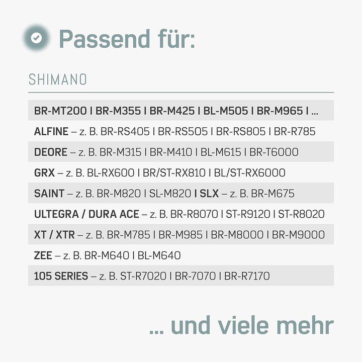 Nährwerte und Zutaten Borgen Entlüftungskit für Shimano-Bremsen