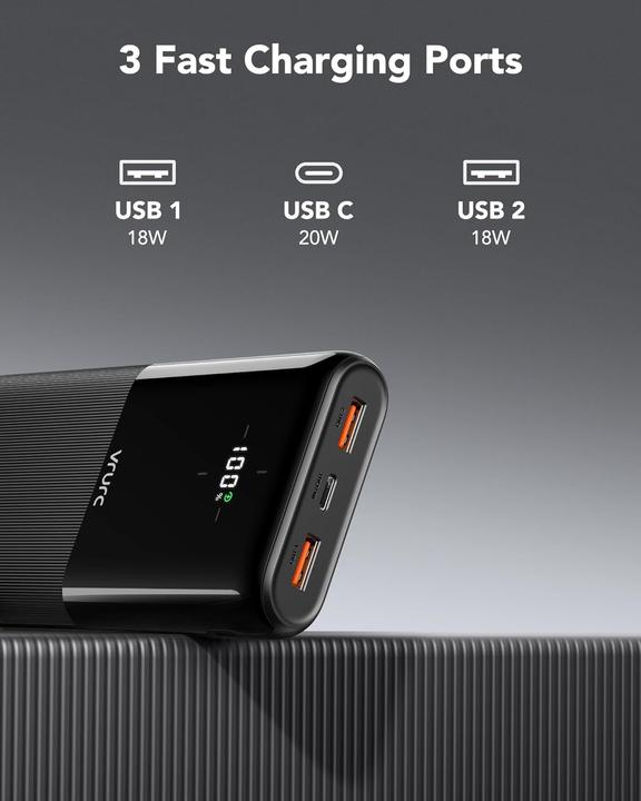 Image du produit Vrurc Powerbank 20000mAh (20000 mAh, 20 W)