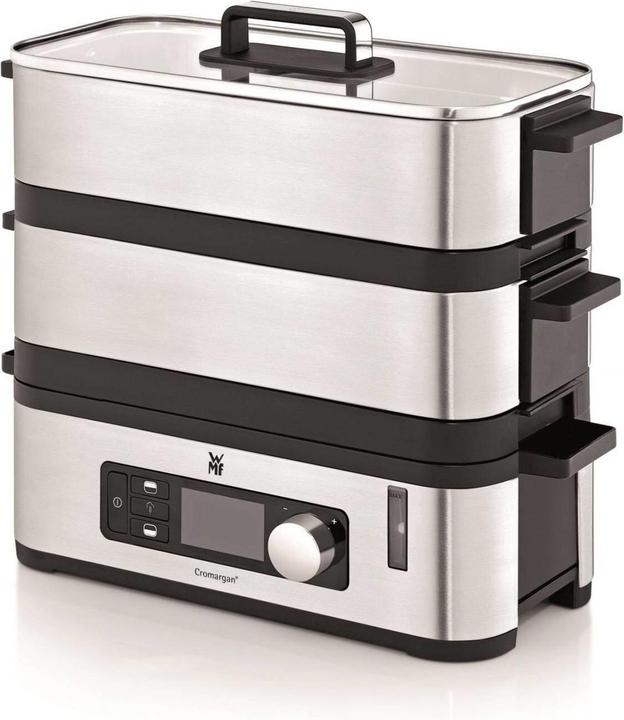 KÜCHENminis Dampfgarer Multicooker 2 Garräume mit Dämpfeinsatz, Warmhaltefunktion und Glasdeckel