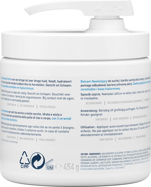 Image du produit CeraVe Crème hydratante (Crème pour le corps, 454 ml)