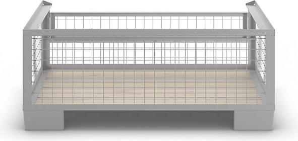 Produktbild Dippl Gitterbox, niedrige Bauform, 1 Längswand halb abklappbar, ab 1 Stück