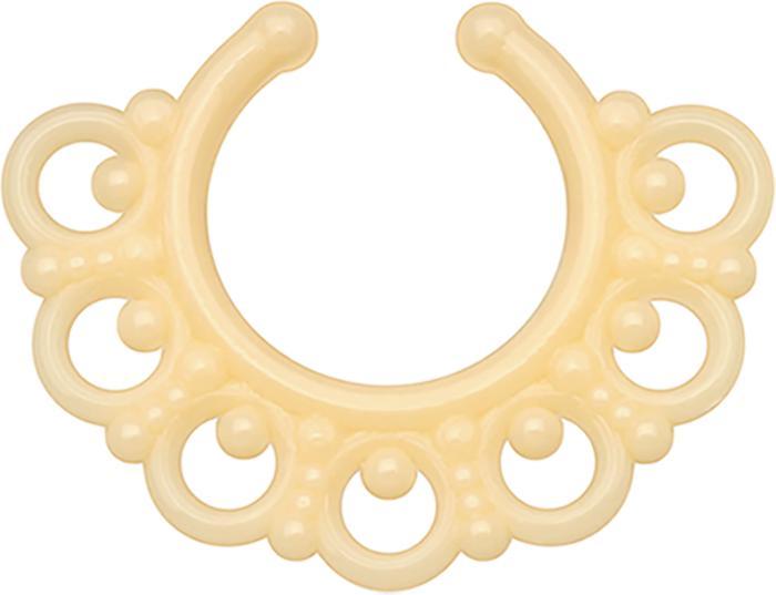 Star Piercing Fake Septum Tribal mit Kugeln ivory