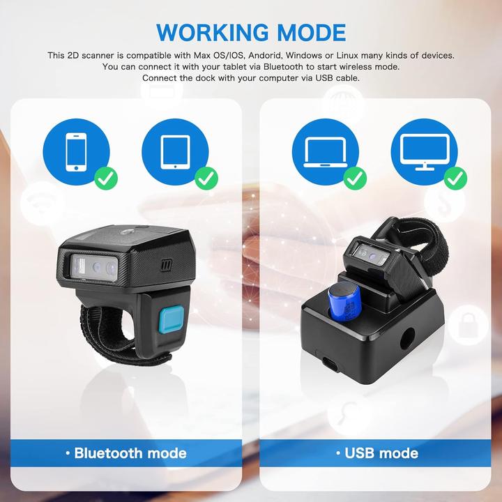 Actual product image NetumScan Ring Scanner RS9000 (QR Code, 2D barcodes, 1D barcodes)
