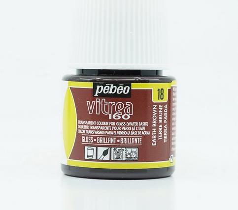 Actual product image Pebeo Vitrea 160 Glossy Earth Brown (Earth brown, 45 ml)