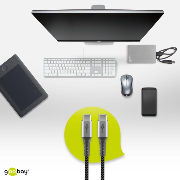 Immagine prodotto Goobay Cavo USB-C di, in tessuto, spina in metallo, extra robusto (0.50 m, USB 2.0)