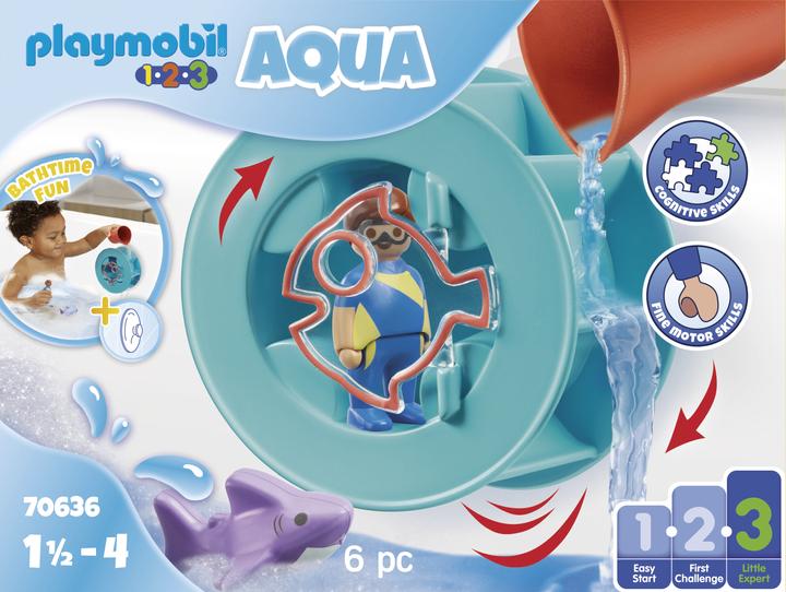 Playmobil Wasserwirbelrad mit Babyhai (70636, Playmobil 1.2.3)