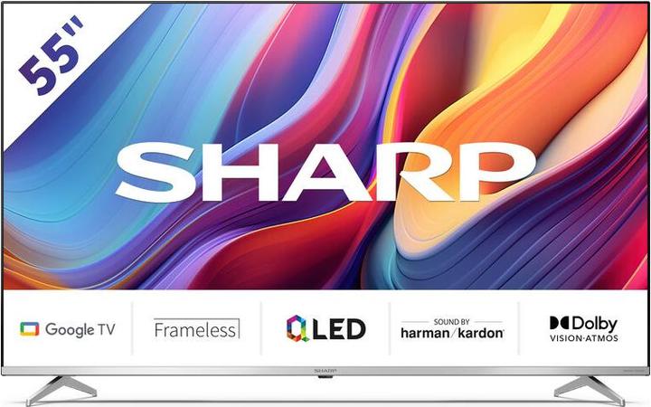 Produktbild Sharp 55GP6265E 55" UHD Google Smart TV silber (55", LED, 4K, 2025)